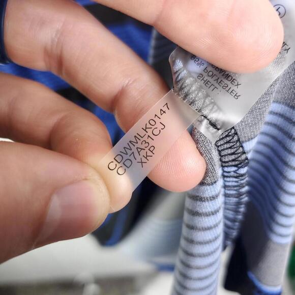 Calvin Klein Dress Womens XL Short Sleeve Shift Mixed Media Stripes Stretchy - Picture 7 of 8